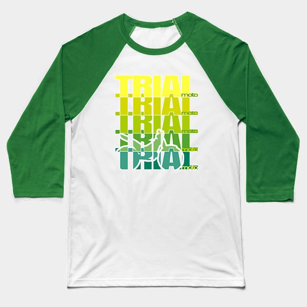 green yellow TRIAL Trialbike echo contour, Motorbike Sport Motorsports Baseball T-Shirt by ALLEBASIdesigns